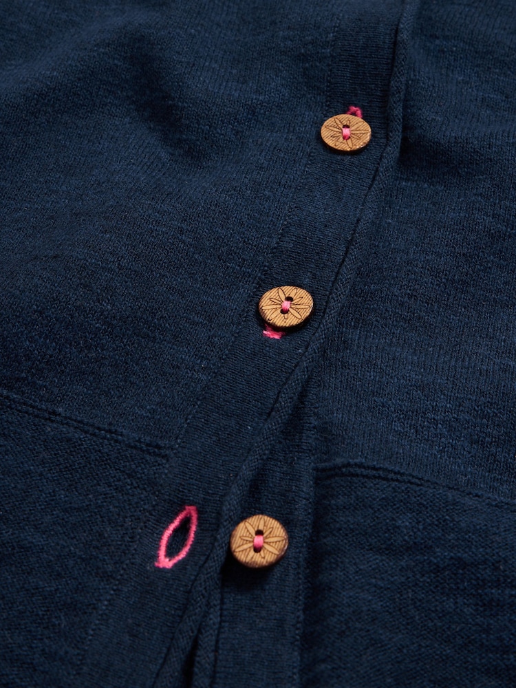 White Stuff Blue Naria V-Neck Cardigan - Image 7 of 7