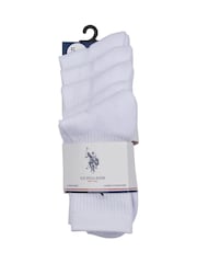 U.S. Polo Assn. White 100% Cotton Quarter Sports Socks 5 Pack - Image 2 of 3