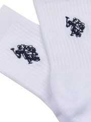 U.S. Polo Assn. White 100% Cotton Quarter Sports Socks 5 Pack - Image 2 of 2