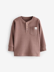 Navy/Camel Plain 3 Pack Relaxed Fit Pyjamas (9mths-12yrs) - Image 9 of 12