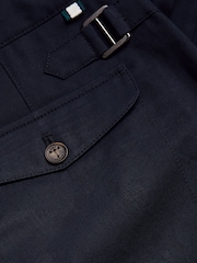 Ted Baker Blue Tapered Fit Holmer Single Pleat Trousers - Image 4 of 4