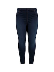 Yours Curve Blue Pull On Jenny Jeggings - Image 6 of 6