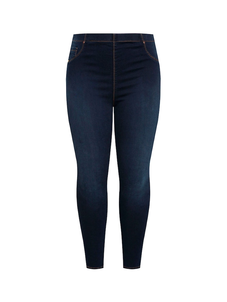 Yours Curve Blue Pull On Jenny Jeggings - Image 6 of 6