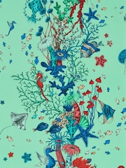 Clarke and Clarke Aqua Emma J Shipley Mythica Seaforest A4 Wallpaper Sample - Image 1 of 1