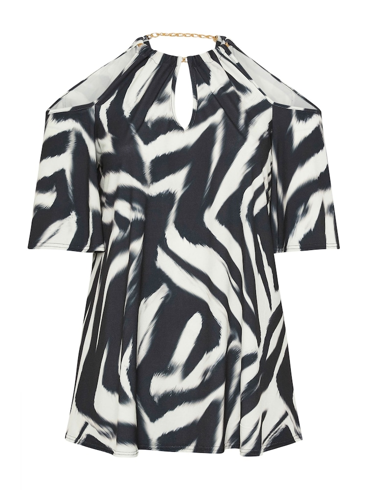 Schwarz - Yours Curve YOURS LONDON Top mit Kette und Blumenmuster und kalten Schultern - Bild 5 von 5 Schwarz - Yours Curve YOURS LONDON Top mit Kette und Blumenmuster und kalten Schultern - Bild 5 von 5