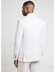 River Island Cream Ecru Dobbie Slim Fit Texture Suit Jacket - Image 2 of 6