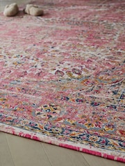 Fuchsia Pink Washable Emporium Oriental Rug - Image 3 of 7