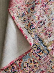 Fuchsia Pink Washable Emporium Oriental Rug - Image 5 of 7