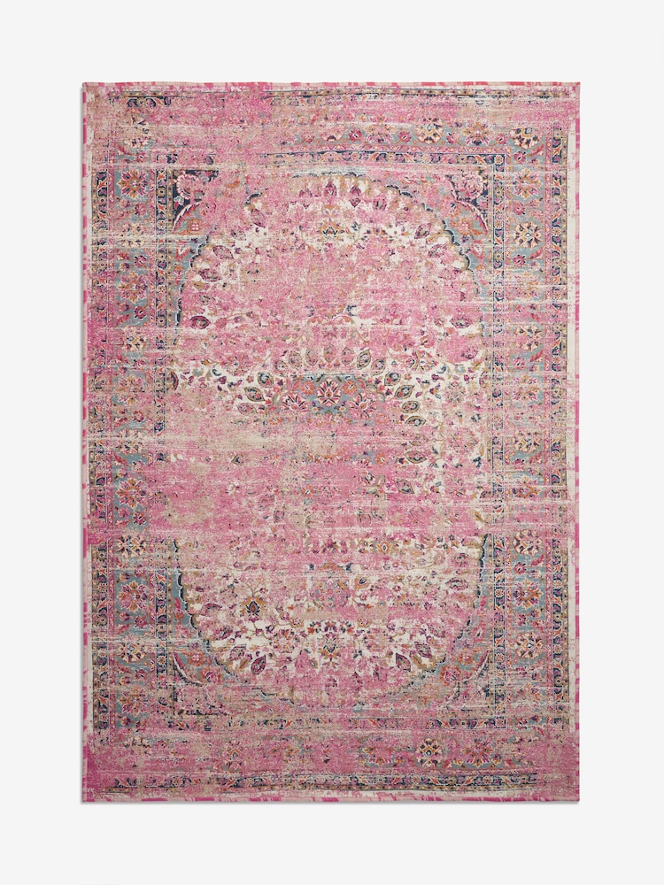 Fuchsia Pink Washable Emporium Oriental Rug - Image 7 of 7