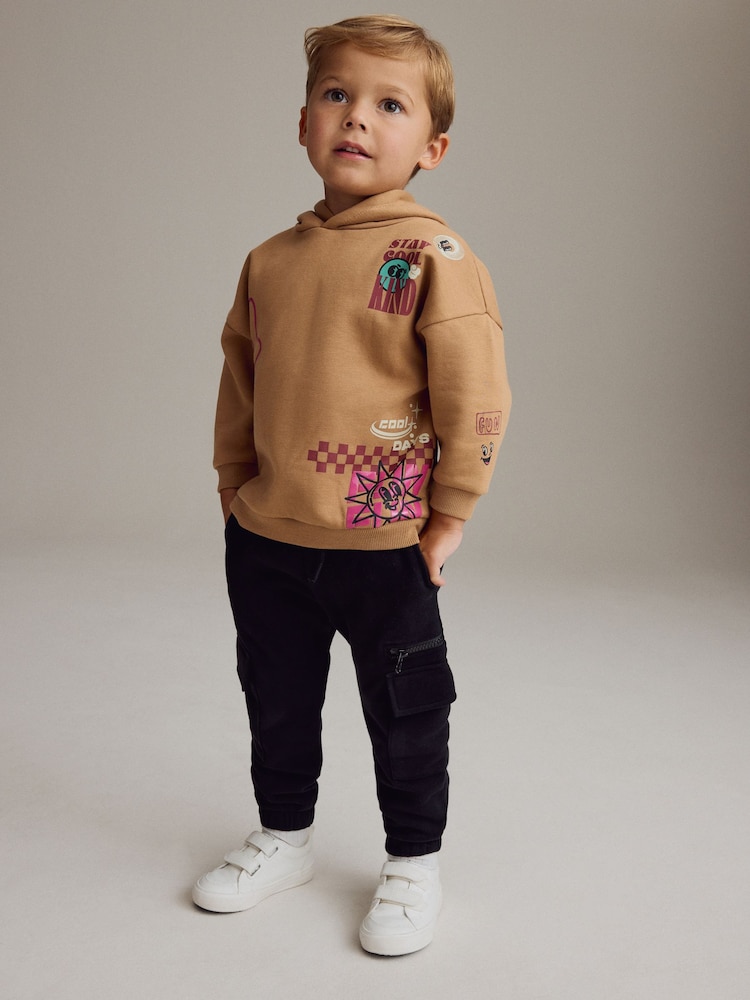 Tan Brown Utility Hoodie and Joggers Set (3mths-7yrs) - Image 1 of 9