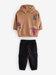 Tan Brown Utility Hoodie and Joggers Set (3mths-7yrs) - Image 5 of 9