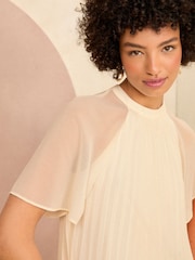 Love & Roses Ivory White Flutter Sleeve Blouse - Image 2 of 4