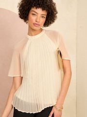 Love & Roses Ivory White Flutter Sleeve Blouse - Image 4 of 4