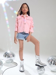 Lipsy Pink Denim Western Jacket (From 3-16yrs) - Image 1 of 4