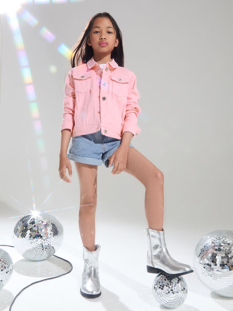 Lipsy Pink Denim Western Jacket (From 3-16yrs) - Image 1 of 4