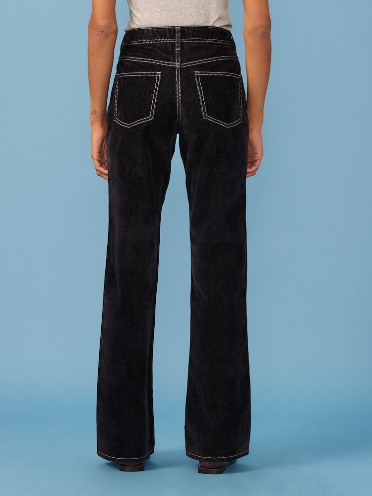Buy Navy Velvet Flocked Rigid Straight Leg Jeans from the Next UK 
