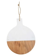 Maison by Premier White Large Marble And Acacia Wood Paddle Board - Image 2 of 4