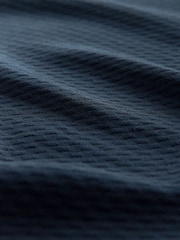 Black/White/Navy Short Sleeve Textured Quarter Zip Polo Shirt 3 Pack - Image 12 of 12