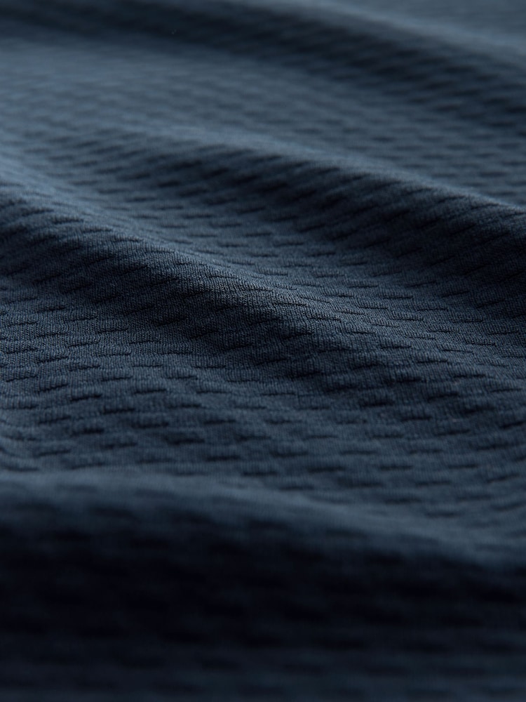 Black/White/Navy Short Sleeve Textured Quarter Zip Polo Shirt 3 Pack - Image 12 of 12