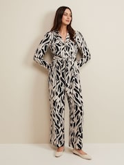 Phase Eight Black Petite Constance Geo Jumpsuit - Image 1 of 8