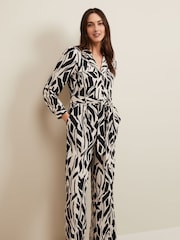 Phase Eight Black Petite Constance Geo Jumpsuit - Image 3 of 8