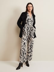 Phase Eight Black Petite Constance Geo Jumpsuit - Image 6 of 8