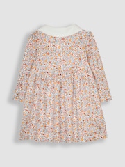 JoJo Maman Bébé Mustard Yellow Floral Peter Pan Dress - Image 2 of 3