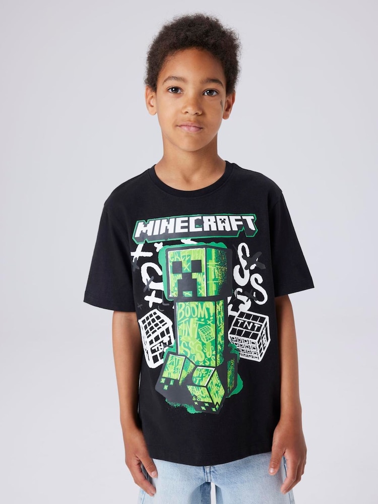 Name It Black Minecraft Short Sleeve T-Shirt - Image 1 of 2 Name It Black Minecraft Short Sleeve T-Shirt - Image 1 of 2