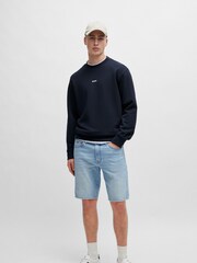 BOSS Blue Relaxed-Fit Sweatshirt in 100% Cotton Terry With Contrast Logo - Image 2 of 4