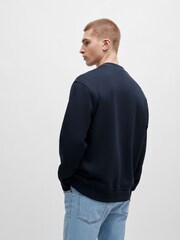 BOSS Blue Relaxed-Fit Sweatshirt in 100% Cotton Terry With Contrast Logo - Image 4 of 4