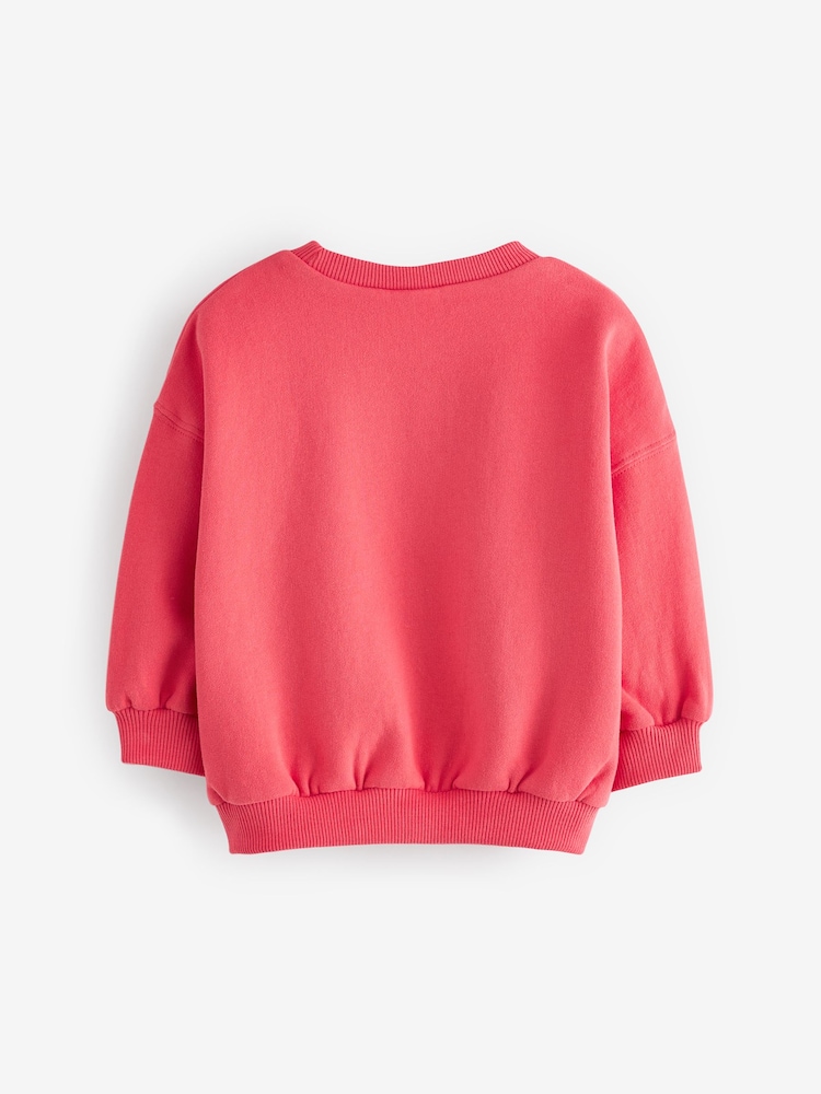 Rose corail - Sweat-shirt en col rond (3mois-7ans) - Image 6 of 7
