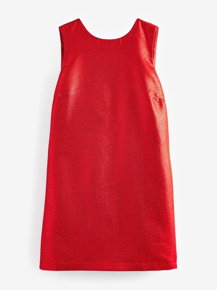 Scarlet Glitter Red Bow Back Glitter Mini Dress - Image 2 of 7