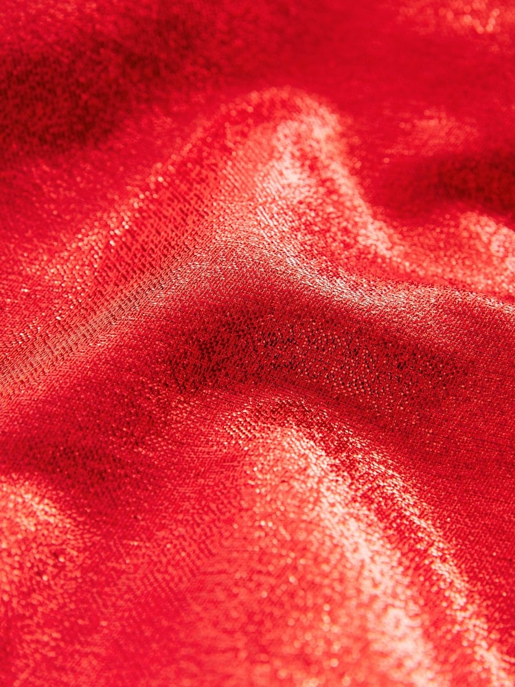 Scarlet Glitter Red Bow Back Glitter Mini Dress - Image 6 of 7