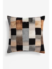 Black/White Cut Velvet Retro Etch 59 x 59cm Cushion - Image 3 of 6