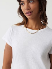 Hush White Slim Fit 100% Cotton Crew T-Shirt - Image 4 of 5