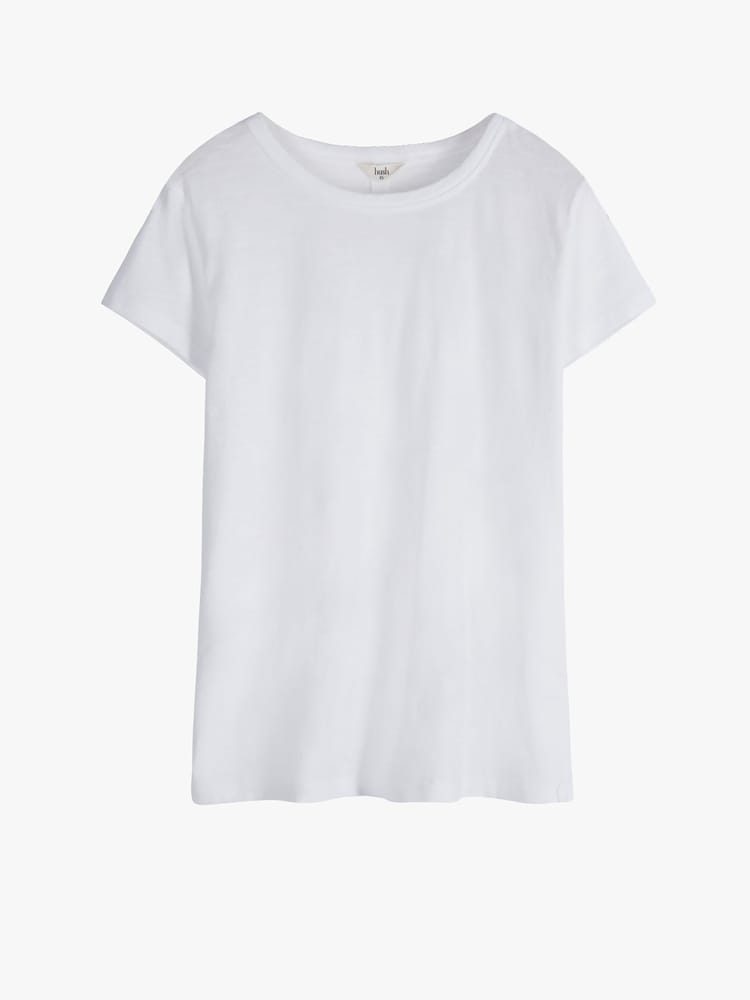 Blanco - Camiseta de corte slim con cuello redondo de Hush - Imagen 5 de 5 Blanco - Camiseta de corte slim con cuello redondo de Hush - Imagen 5 de 5