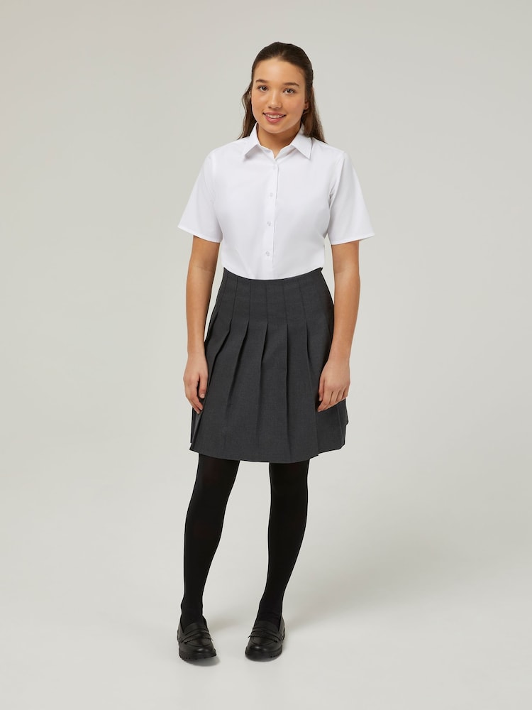 Trutex White Regular Fit Short Sleeve 3 Pack School Shirts - Image 2 of 6