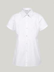 Trutex White Regular Fit Short Sleeve 3 Pack School Shirts - Image 5 of 6