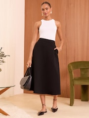 Love & Roses Black Tailored Midi Skirt - Image 3 of 4