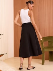 Love & Roses Black Tailored Midi Skirt - Image 4 of 4