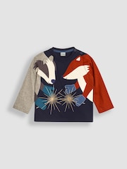 JoJo Maman Bébé Navy Fox & Badger Appliqué and Embroidered Top - Image 1 of 3