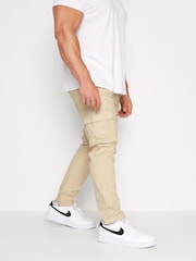 BadRhino Big & Tall Cream Stretch Cargo Trousers - Image 1 of 2