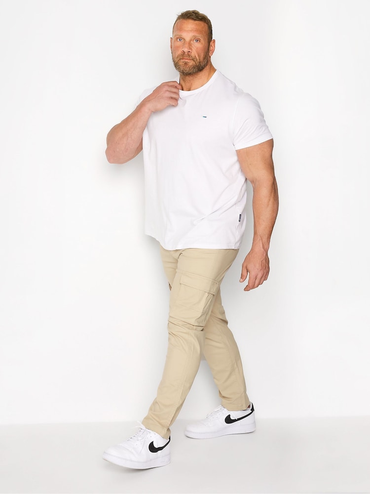 BadRhino Big & Tall Cream Stretch Cargo Trousers - Image 2 of 2