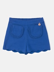 Angel & Rocket Blue Lacey 100% Cotton Scallop Hem Shorts - Image 4 of 5
