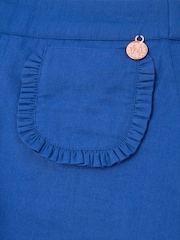 Angel & Rocket Blue Lacey 100% Cotton Scallop Hem Shorts - Image 5 of 5