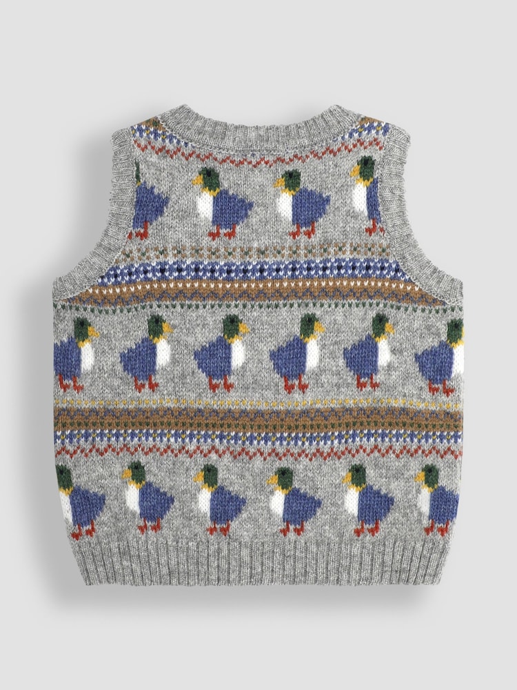 Gris Marl Canard - Jojo Maman Bébé Débardeur en tricot - Image 4 of 5