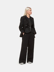 Whistles Black Petite Lindsey Linen Blend Waistcoat - Image 3 of 5
