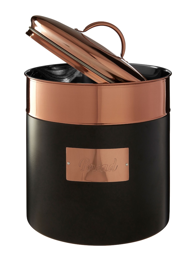 Interiors by Premier Black Prescott Copper Bread Bin - Image 4 of 4