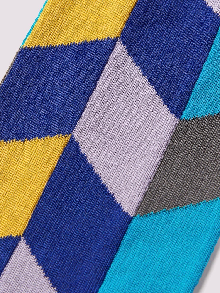 Duchamp Blue Mens Harlequin Socks - Image 3 of 3 Duchamp Blue Mens Harlequin Socks - Image 3 of 3
