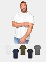 BadRhino Big & Tall Black 100% Cotton T-Shirts 5 Pack - Image 1 of 6